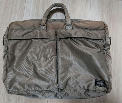 PORTER Yoshida Kaban Tanker Silver Gray Briefcase BusinessBag Made in Japan