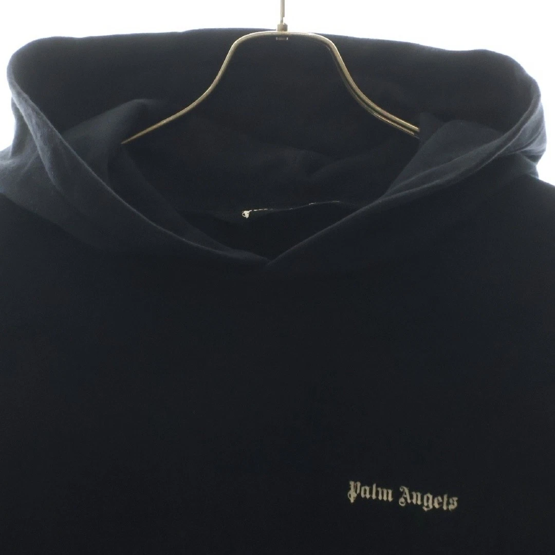 Felpa con cappuccio pullover stampa logo Palm Angels PMBB126F23FLE001 nera usata 29dbf14141f17