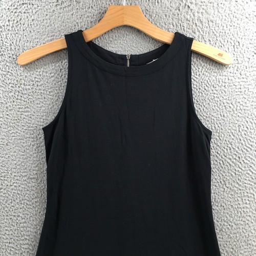 Tommy Bahama A-Line Dress Womens M Solid Black Sleeveless Zip Pullover Casual - Picture 2 of 13