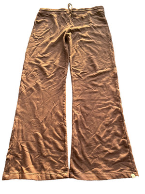 HT naturals bamboo cotton spandex dark brown wide leg womens pants sz medium