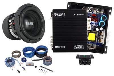 Sundown Audio X-8 V.4 D4 8'' 1250 Watt RMS Car Subwoofer+Mono Amplifier+Amp Kit