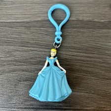 Disney Cinderella Princess PVC Keychain Keyring Key Chain Blue Dress 2.25" Clip