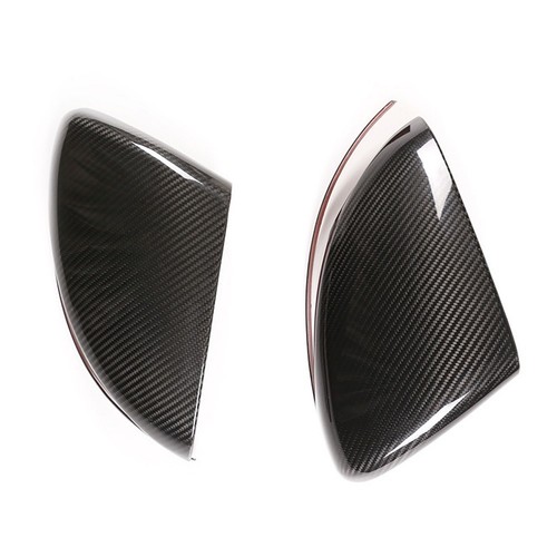 N��tzlich Brandneu Spiegelabdeckung R��ckansicht 2pcs Ersatz Kohlefaser Schwarz - Zdjęcie 4 z 9