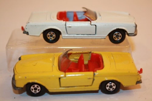 Two 1960's Matchbox Lesney Superfast Mercedes-Benz 230 SL Convertible Cars #27