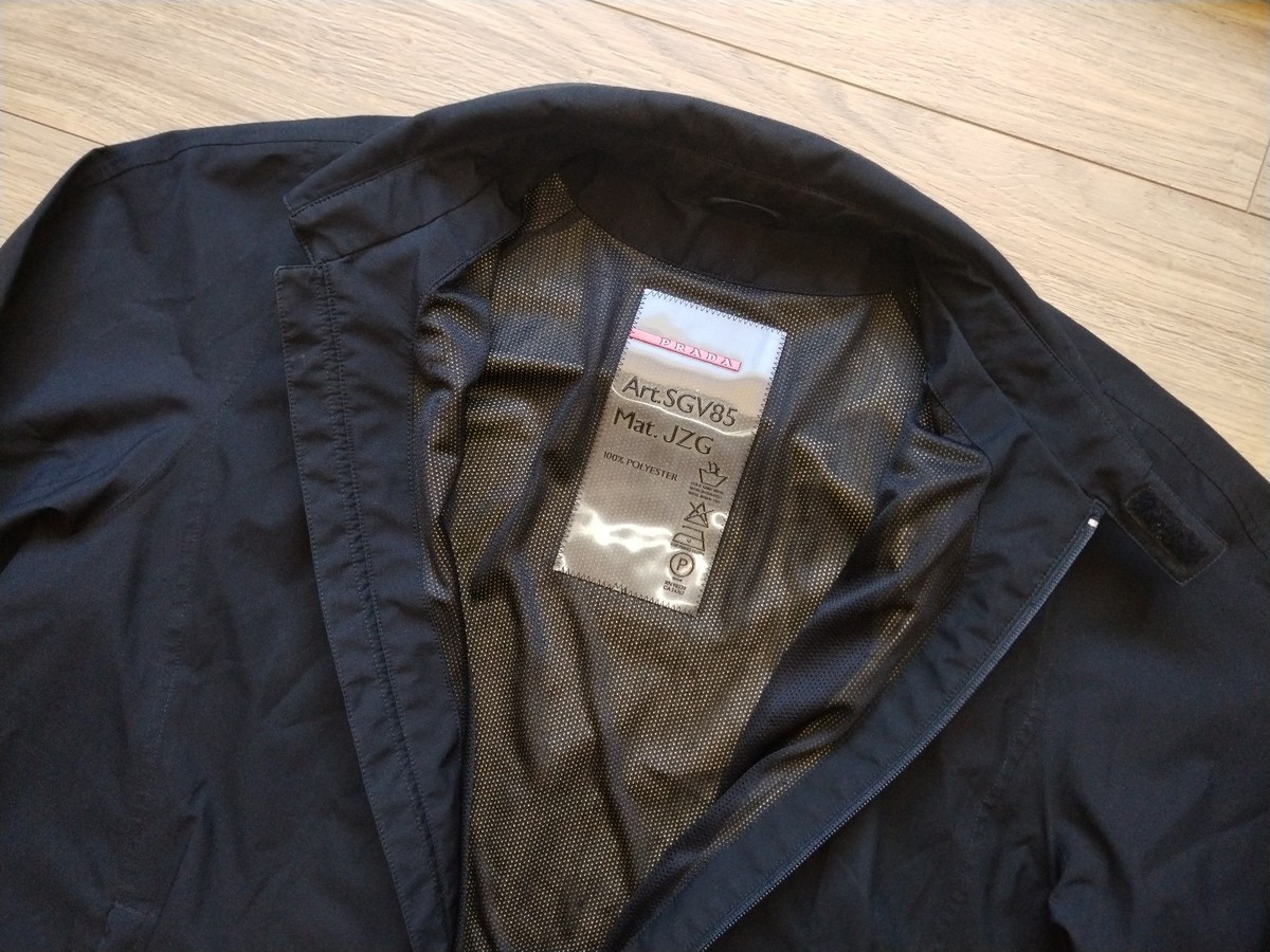 VTG Prada Jacket Art. SGV85 Gore-Tex Parka Men Size 54 Nero (Black