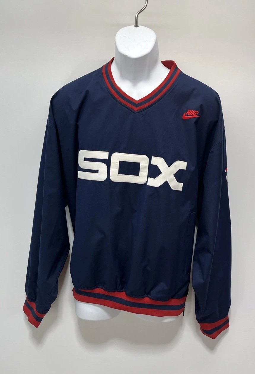 SACAI X NIKE Nike Chicago White Sox Cooperstown Pullover Giacca Uomo Taglia:M Blu Rosso Bianco