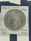 1891-S Morgan Silver Dollar Coin, Proof-Like, Gem BU++ PL