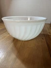 Vintage Fire King 8” White Milk Glass Swirl Mixing Bowl
