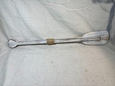 Distressed White Wood Oar Wall Hanging Paddle Nautical Boating Decor