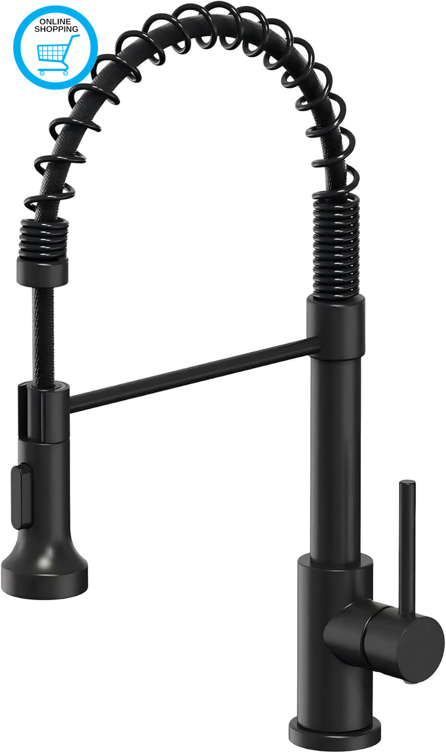 Kitchen Sink Mixer Tap with Pull down Sprayer, 2 Spray Modes High Arc, Stainless