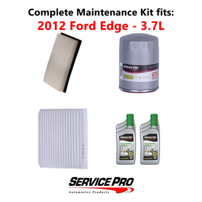 2012 Ford Edge 3.7L Complete Oil, Air & Cabin Filter Kit (5W-30)
