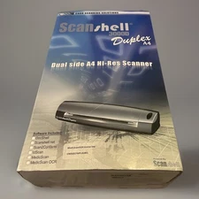 Scan Shell Duplex Hi-Res Dual Side Scanner Model 3000D With Cables & Box.