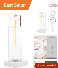 Incense Holder Glass Metal Walnut Wood Ash Catcher for Meditation Yoga Relaxa...