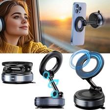 360  Adjustable Vacuum Suction Cup Magnetic Car Phone Holder Mount for MagSafe