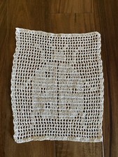 Vintage Handmade Crochet Ecru Ladybug Filet