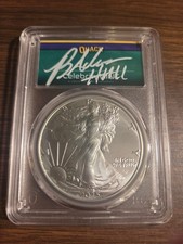 🔥2025 PCGS Gem BU Silver Eagle Signed By Cast Of Mighty Ducks Brandon Adams 🔥