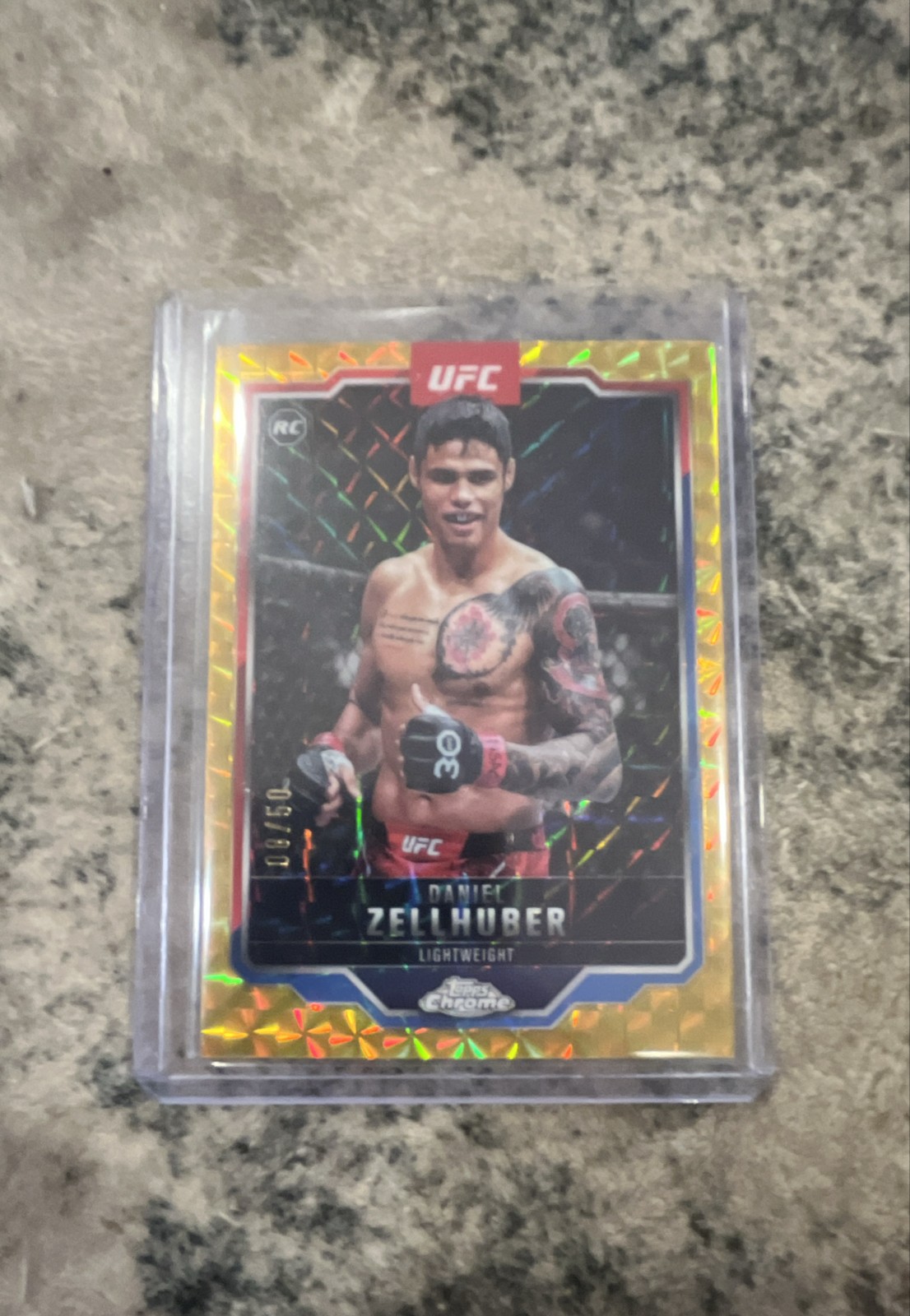 2025 Topps Chrome UFC - Daniel Zellhuber #189 Gold Geometric Refractor /50 (RC)