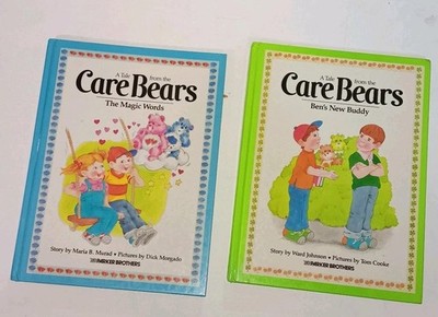 2 Vtg Parker Brothers Books ~ The Care Bears ~ The Magics Words, Ben's New Buddy