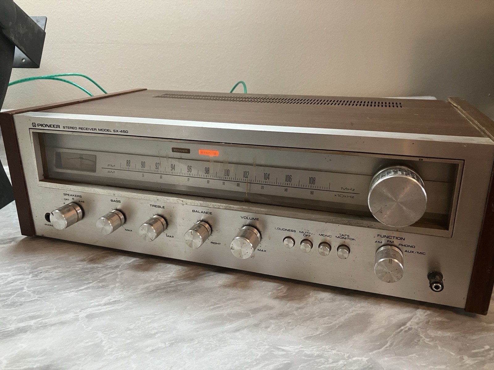 Vintage Pioneer SX-450 Stereo AM/FM Receiver Tested Working 