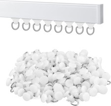 100 Pzs Deslizadores Plasticos para Riel de Cortina Techo o Ducha Color Blanco