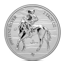 2025 2 oz Texas Mint Cowboy Silver Round (Reverse Proof) 105.85 per troy oz