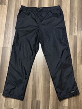 VTG Nike Track Pants Mens Large Black Y2K Gray Tag Pockets Windbreaker