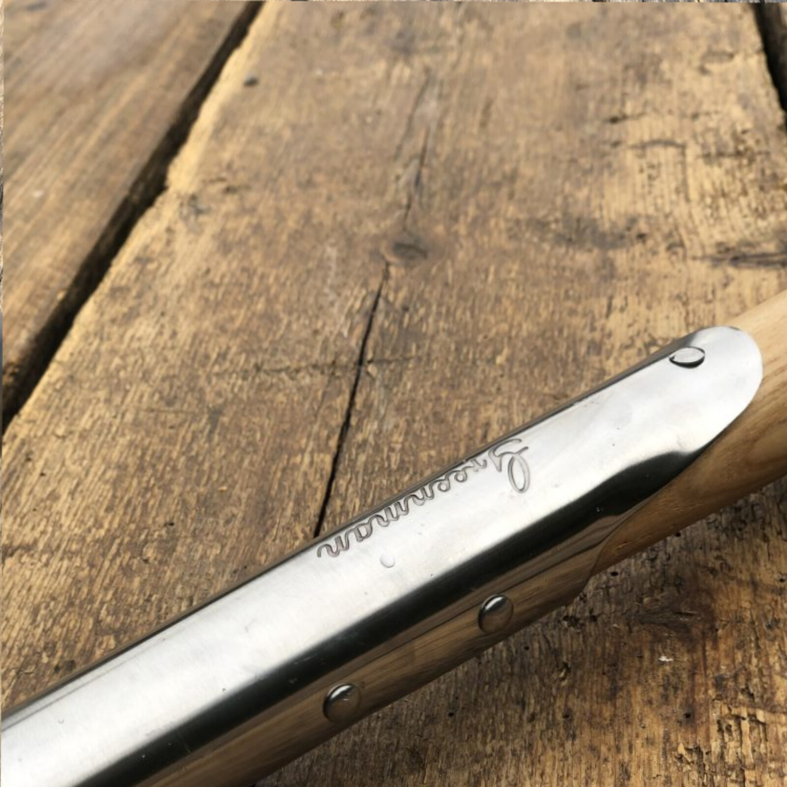 Old Poachers Spade Planting Greenman Stainless Steel Rabbiting Filled