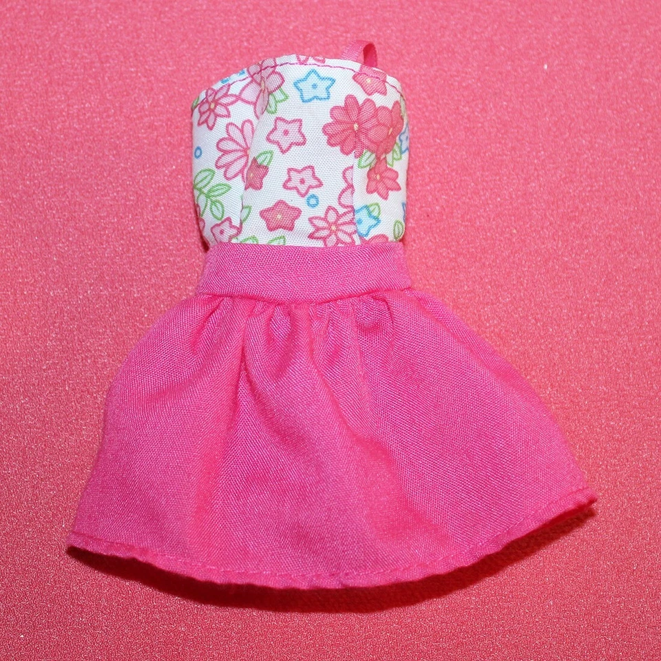 Robe bustier rose fleurs pour poupée Barbie Mattel - Photo 1/1