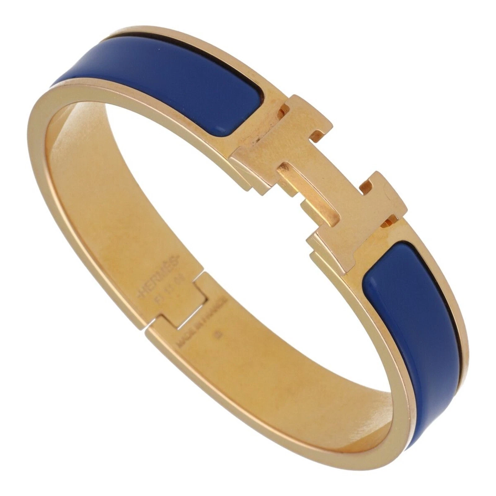 HERMÈS Bracciale Hermes Click Clack H Logo PM Oro Blu GP