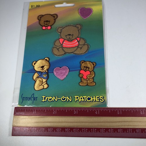 Vintage Stitch Art “Teddy Bears” Iron On Patch Set - Picture 3 of 3