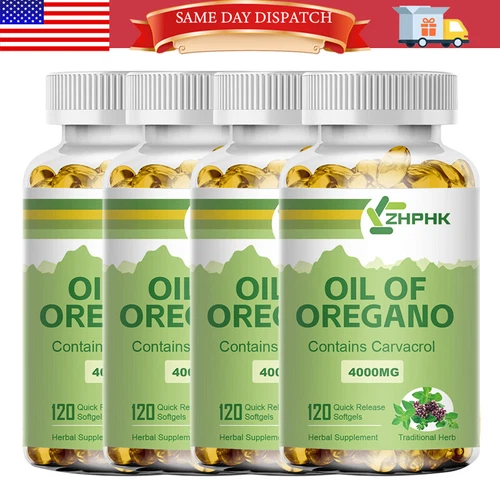 Oregano Oil Premium Formula 4000mg Organic Extract 120 Capsules Immune Support