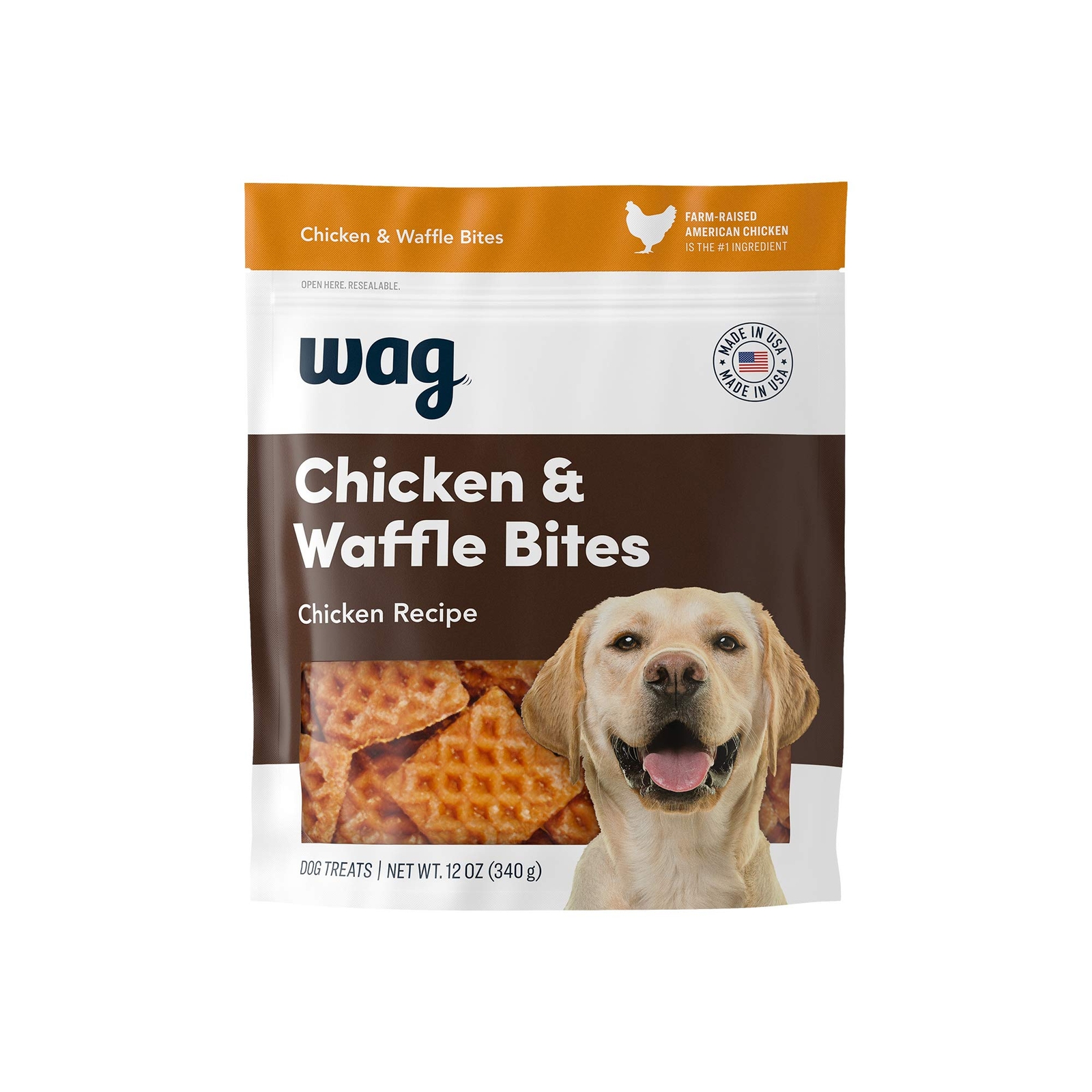 Amazon Brand - Dog Treats Chicken and Waffle Bites 12oz