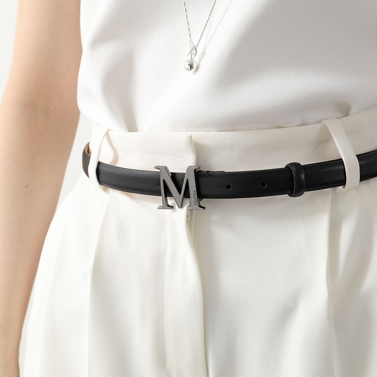 ベルト Max Mara MCLASSIC20S - Monogram leather belt Max Mara Mclassic20 Monogram Leather Belt in Black | Lyst UK