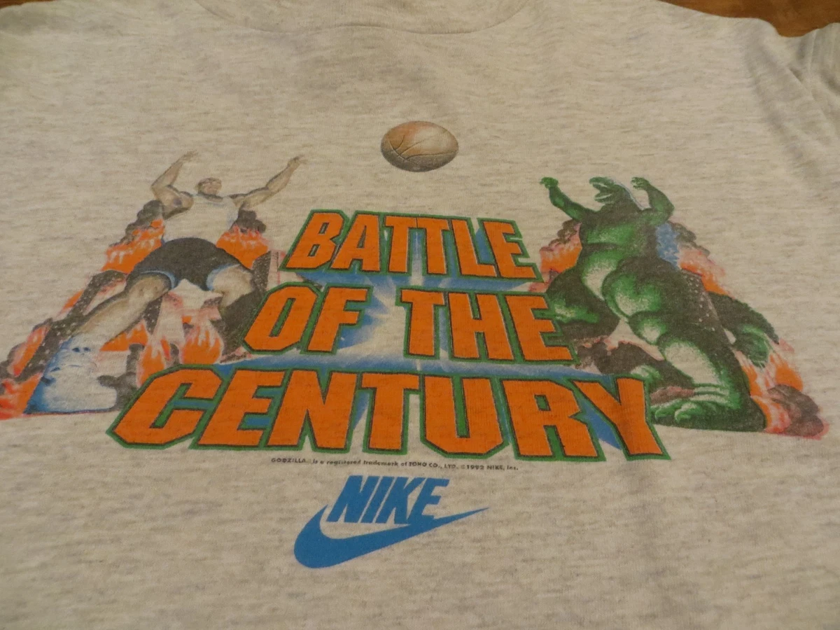 Rare Vintage 90's NIKE Barkley VS Godzilla Tshirt Size: Small (18/20)