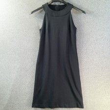 Donna Morgan Dress Womens 4 Black High Neck Halter Sleeveless Evening Office Zip