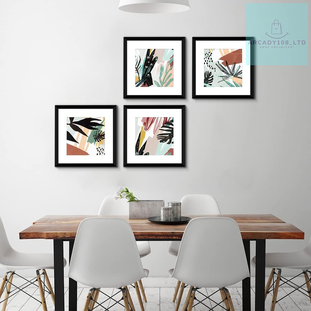 ArtbyHannah Black Framed Botanical Wall Art Prints Abstract Leaf