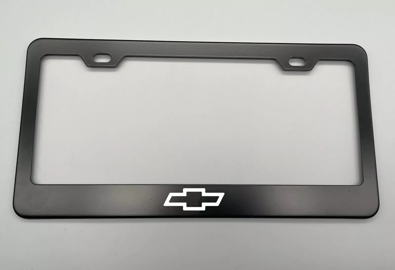 laser engraved Bowtie Logo BLACK Stainless Steel License Plate Frame fit chevy