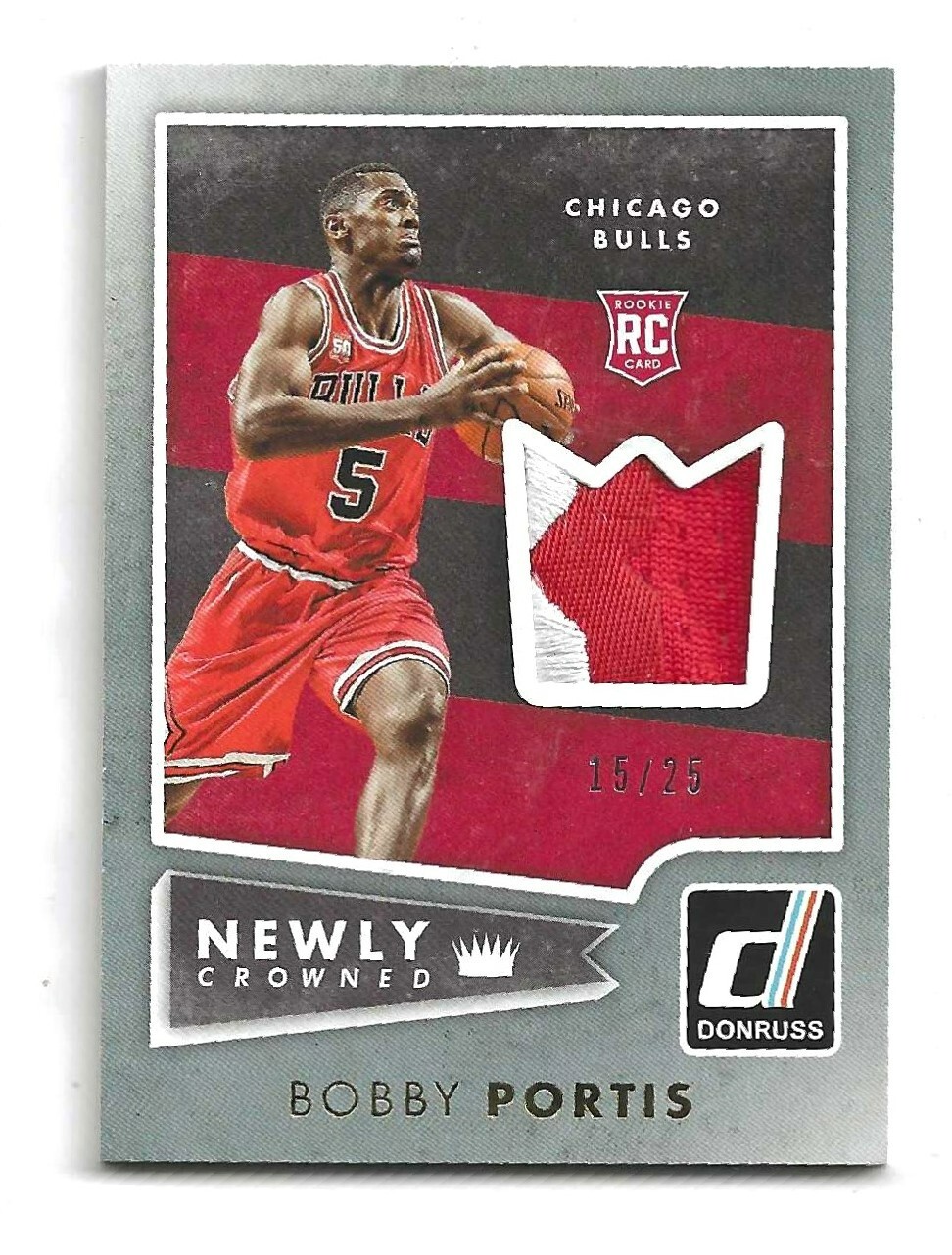 2015 Panini Donruss-PRIME-Newly Crowned Patch-RC-Bobby Portis Bulls-#15/25-NM+