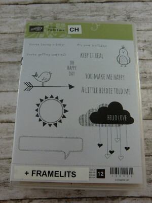 Stempelset Hello Love - Stampin' Up! - 12 Holzstempel