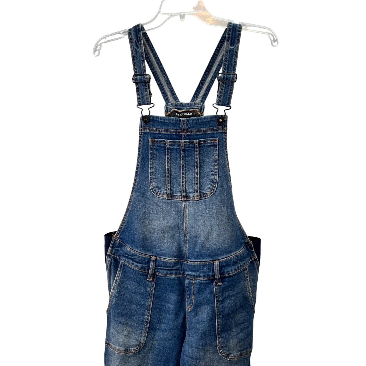 パンツ NEAT DENIM OVERALL [INDIGO] Indigo Blue Denim Overalls S Women Pockets Adjustable Elastic