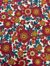 Liberty lana tawn cotton fabric multicoloured with flowers 1 meter