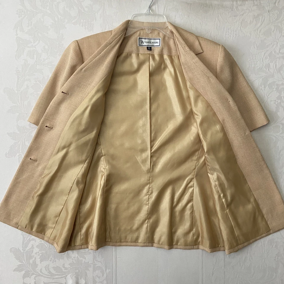 Traje Travis Ayers Dorado 2 Piezas Manga Corta Mujer 12 Pecho 41 Cintura 31 Entrepierna 30 Foto 3 de 4