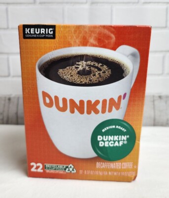 Dunkin' Donuts Coffee Dunkin DECAF 22 K-Cups Original Blend Keurig  Medium