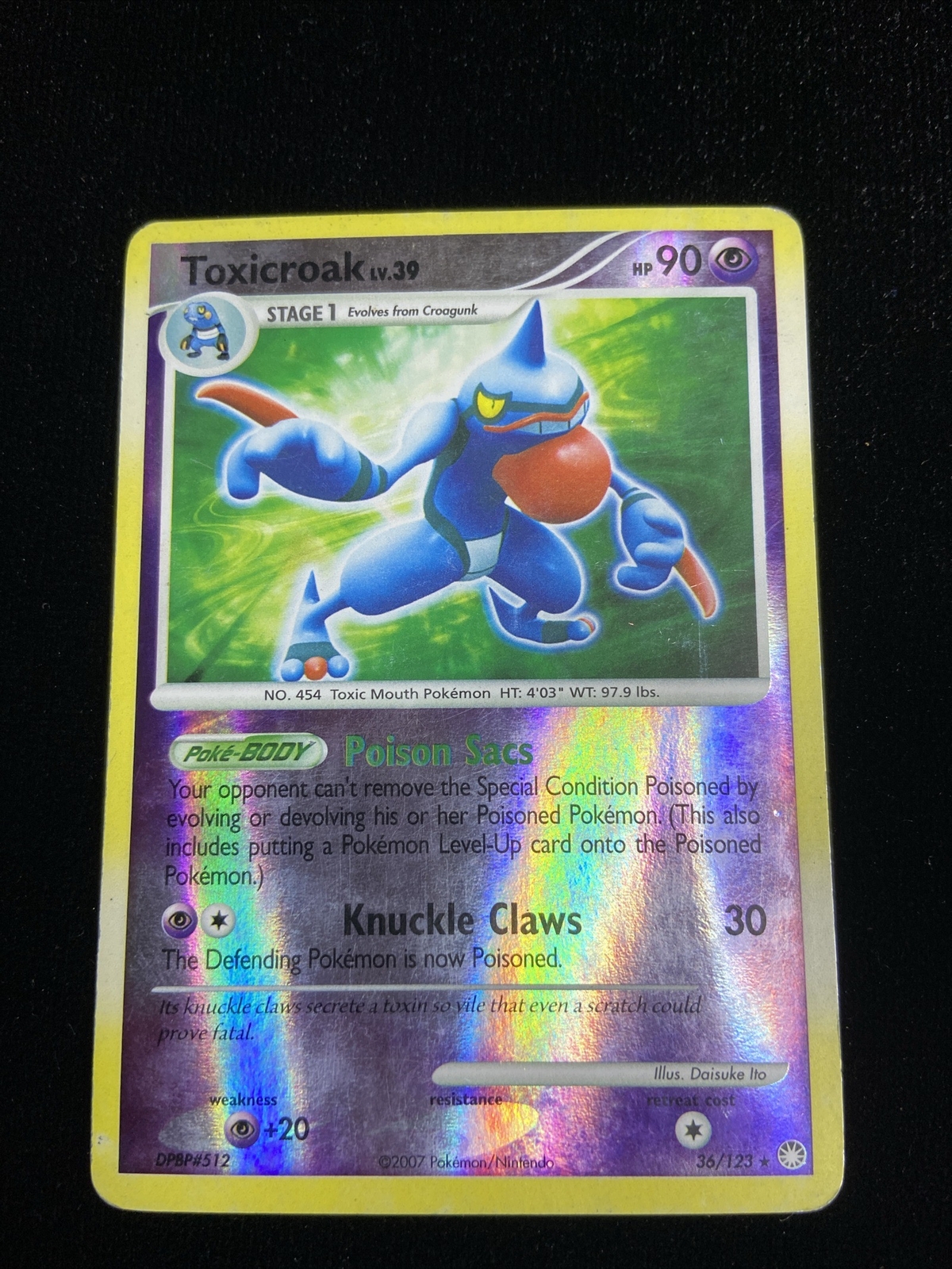 Pokémon TCG Toxicroak Mysterious Treasures 36 Reverse Holo Rare