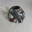 Vintage Tiffany Style Stained Glass Blue Dragonfly Lamp Shade 5.25"