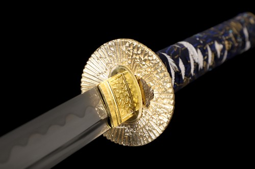 Japanese Samurai Real Samurai Sword 1095 Steel Katana Copper Tsuba sharp - Picture 4 of 11