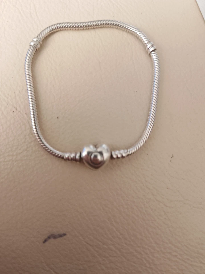 Pandora S925 Moments Signature Heart Snake Charm Chain Bracelet 17cm(15) - Image 4 of 4