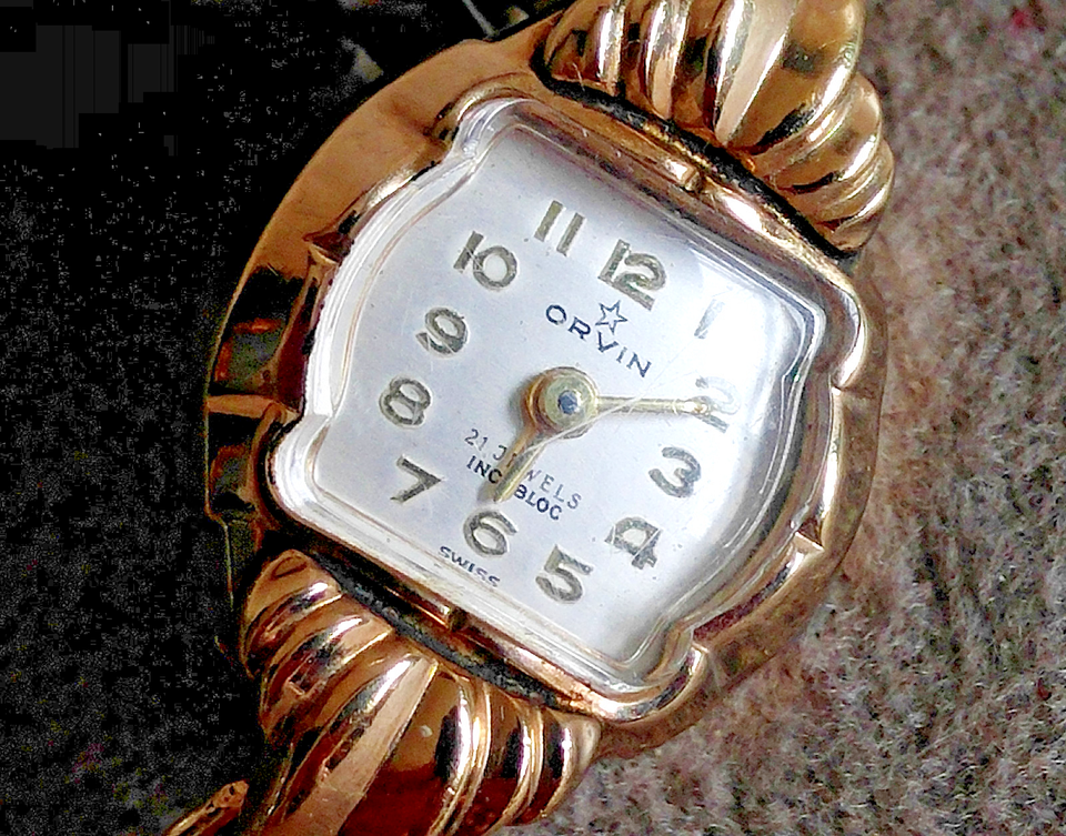 Vintage ORVIN Gold Filled Swiss Watch 21 Jewels Manual Stretch Twist ...