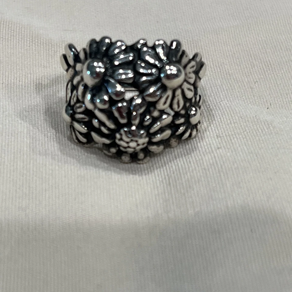 James Avery Retired Floral Cluster Flower Mound Ring 925 Sterling Silver Size 5 - Image 2 of 4