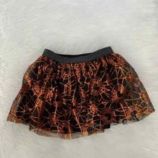 Halloween Black/Orange Web Tutu Skirt 3T